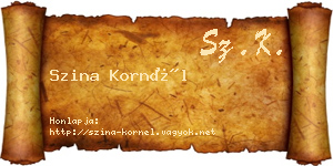 Szina Kornél névjegykártya
