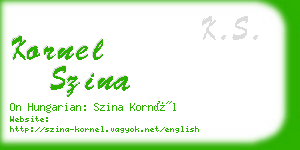 kornel szina business card